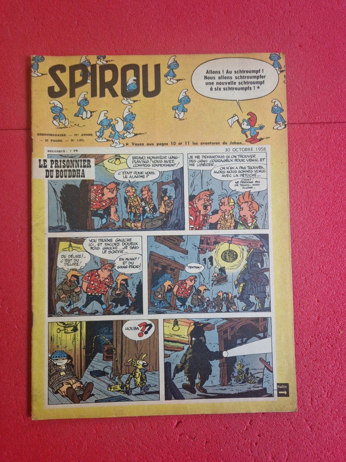 hebdomadaire le journal de spirou 1072,1958, Boeken, Ophalen of Verzenden
