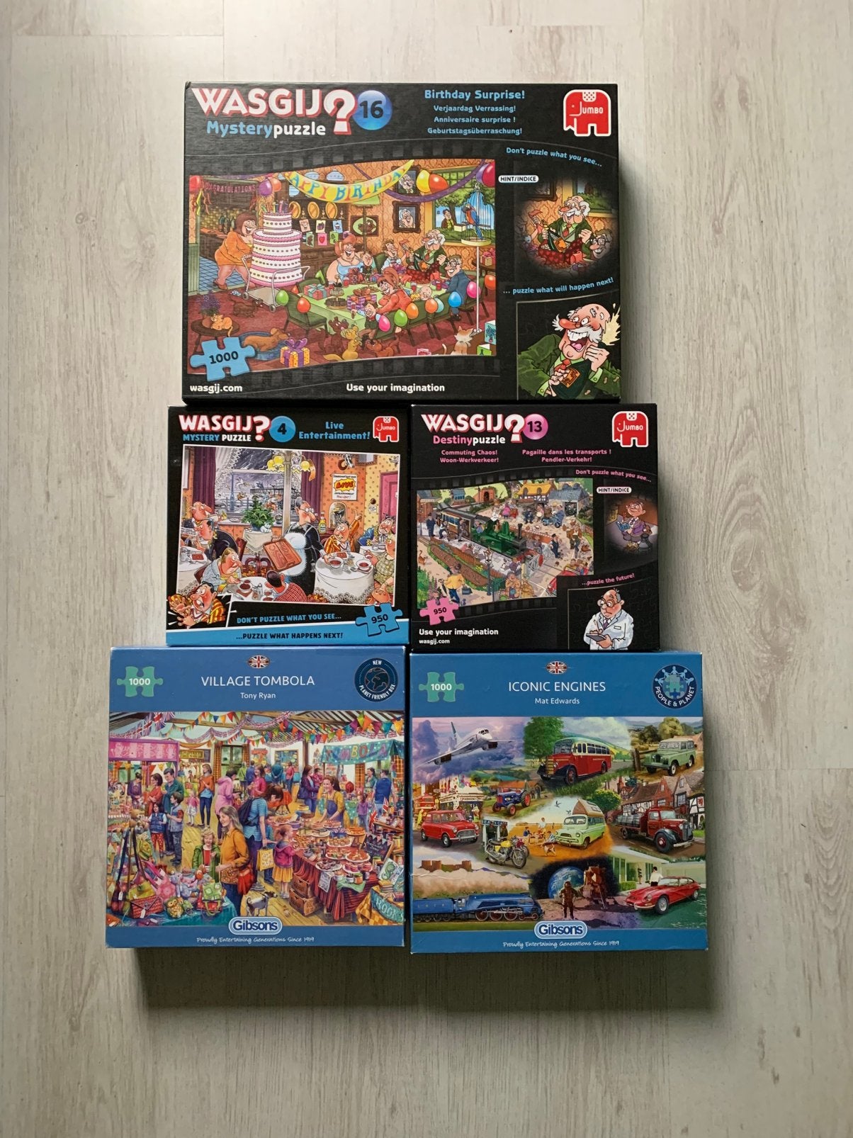 Puzzels WASGIJ en Gibson, Hobby en Vrije tijd, Ophalen, Zo goed als nieuw