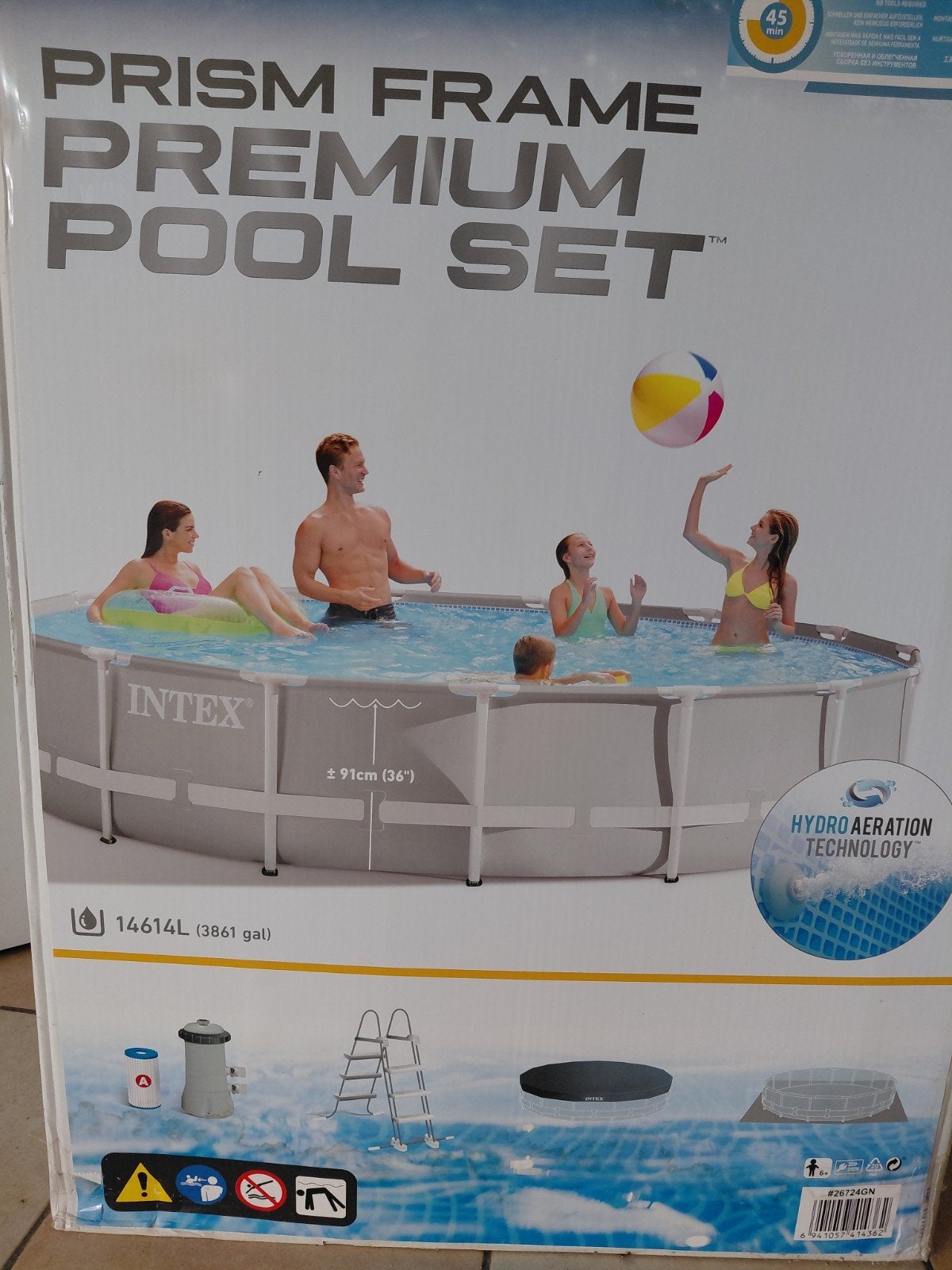 Intex frame zwembad 4.57 x 1.07, Tuin en Terras, Zwembaden, Ophalen