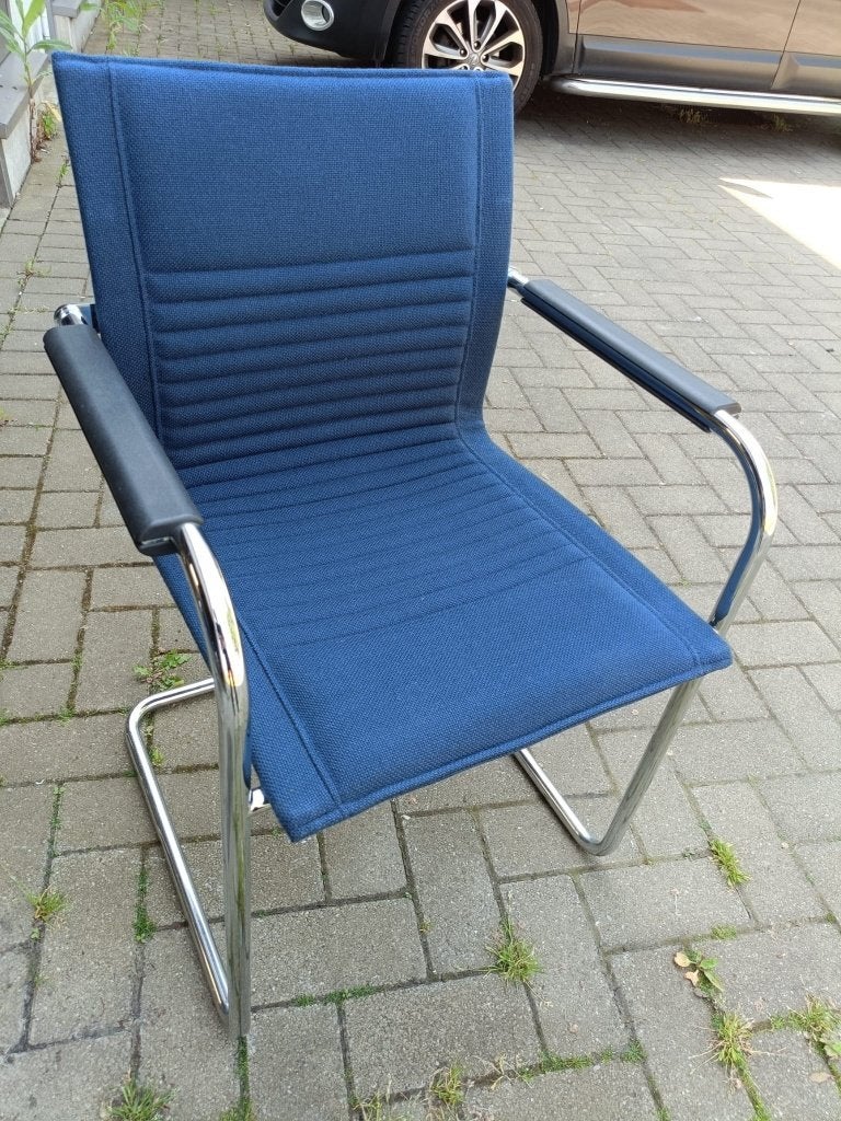 Vitra visavis stoelen, Huis en Inrichting, Ophalen, Blauw, Zo goed als nieuw, Stof