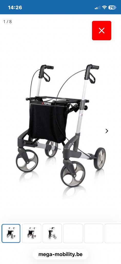 Topro Troja vouwbare superlichte rollator, Diversen, Ophalen of Verzenden, Lichtgewicht, Zo goed als nieuw