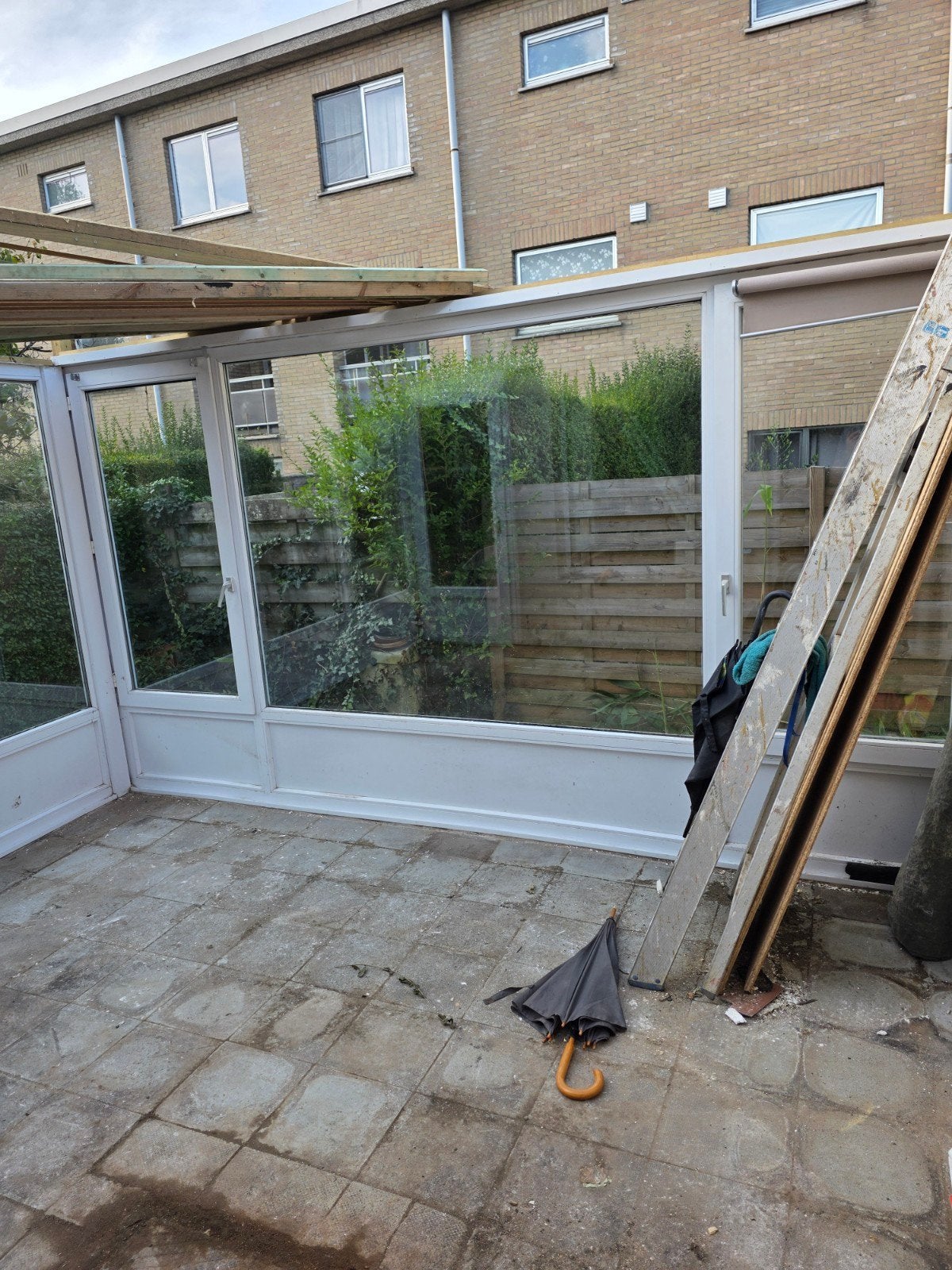 Verande zijkanten, 2 wanden en een derde wand met deur, Jardin & Terrasse, Enlèvement, Comme neuf