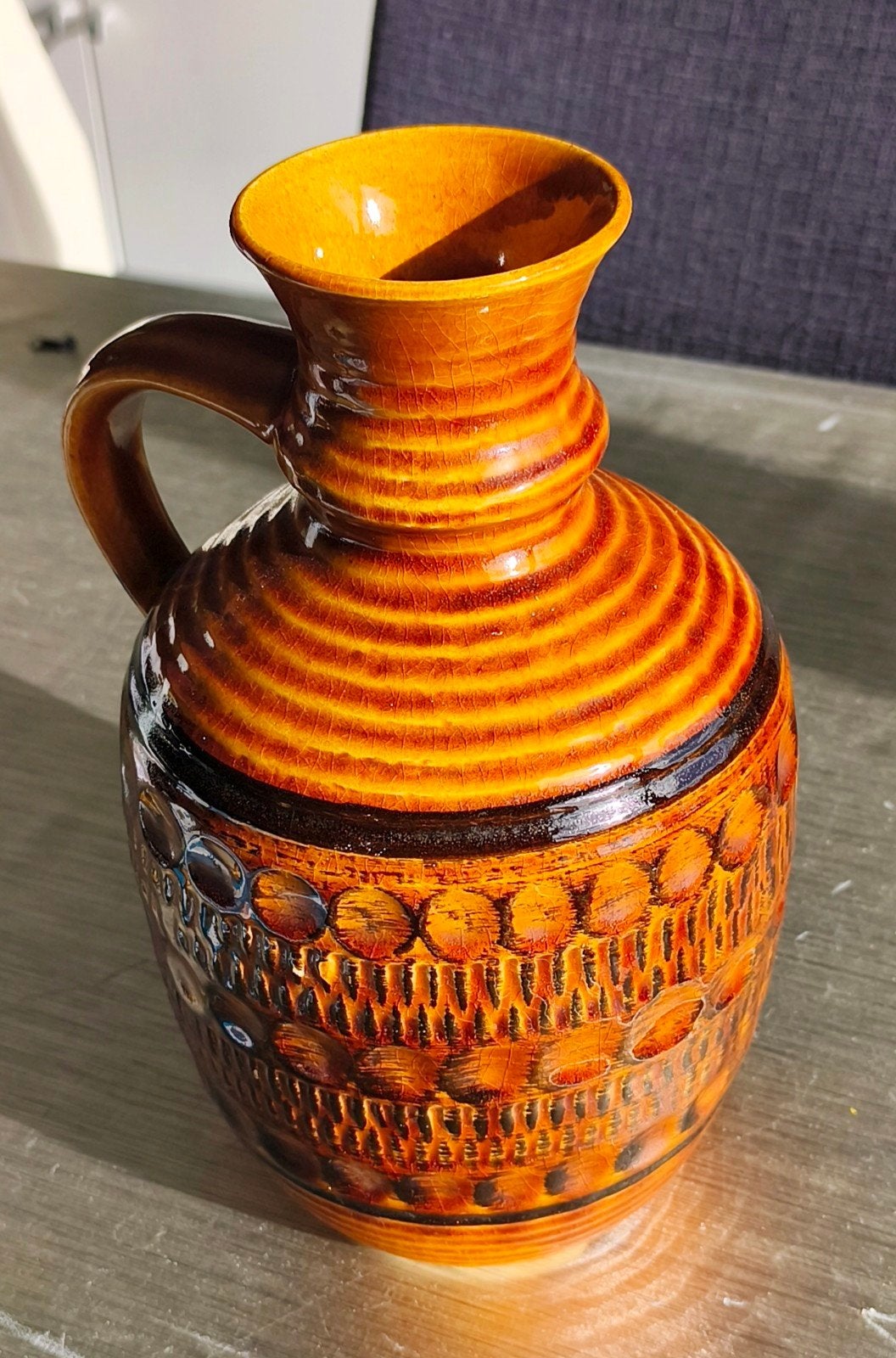 Vase pichet vintage - Bay Keramic 77-30 années 60-70, Antiquités & Art, Antiquités | Vases, Enlèvement