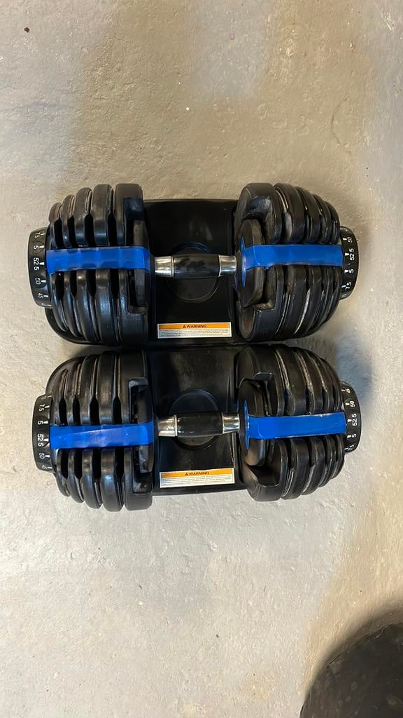 Verstelbare dumbbells 2x24kg, Sport en Fitness, Ophalen, Gebruikt