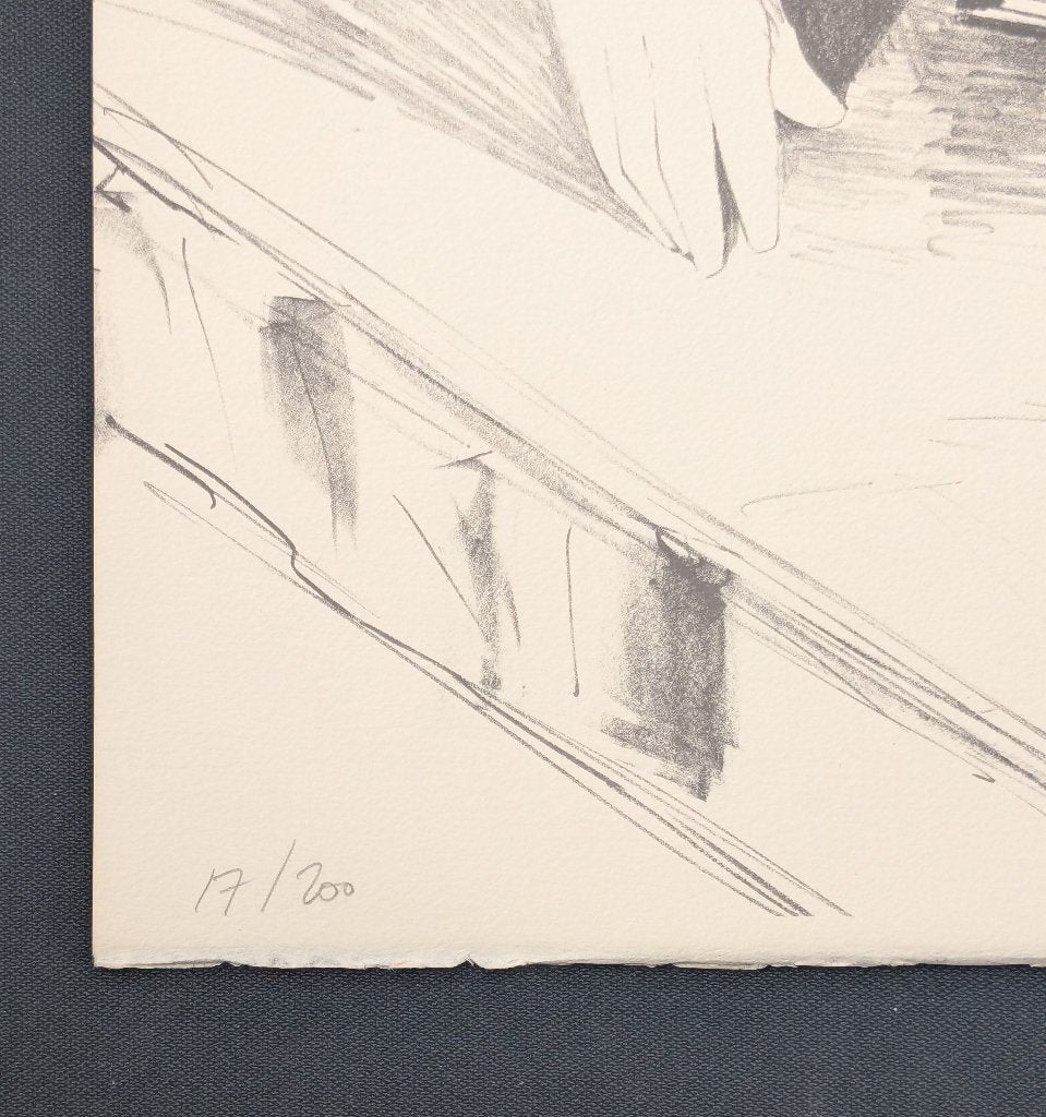 Liggend naakt op de sofa (1978) – litho - Jan Vanriet, Portret en Figuren, Ophalen of Verzenden, Lithografie, Gelimiteerde oplage
