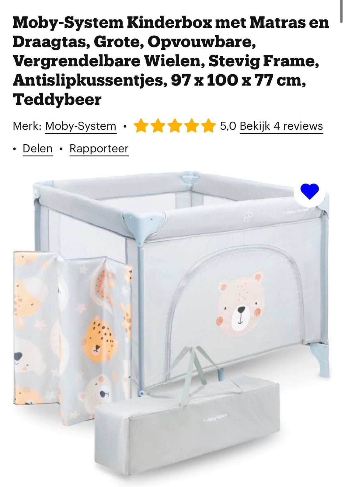Kinderbox met matras, Ophalen, Zo goed als nieuw