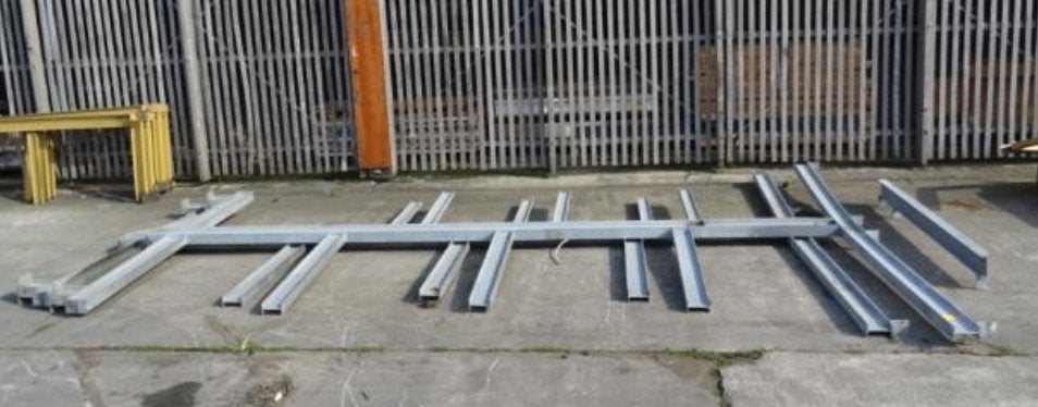 étagère en porte-à-faux galvanisée 5,7 m x 4 m (2 pièces), Enlèvement