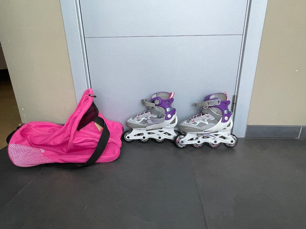 Inlineskates Oxelo maat 32-35. Zo goed als nieuw, Sport en Fitness, Verstelbaar, Kinderen, Zo goed als nieuw, Inline skates 4 wielen
