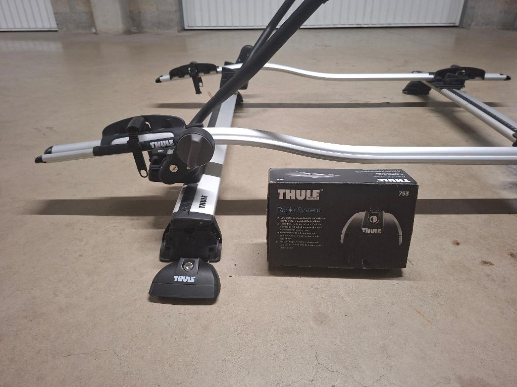 Thule dakdragers + Fietsdrager, Auto diversen, Ophalen, Gebruikt