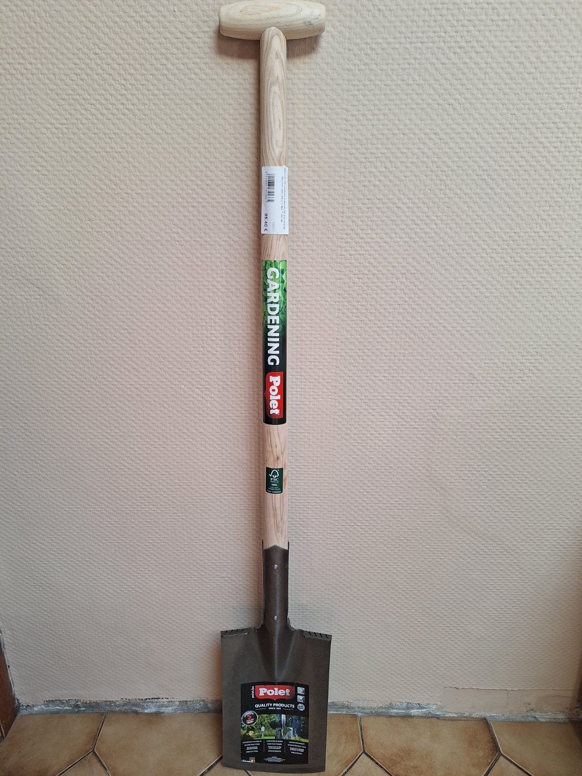 bêche de jardin polet manche en frêne 285/180/2.5 valeur 85€, Enlèvement, Neuf, Bêche, Polet