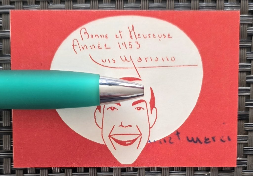 Luis Mariano+autographe+Le chanteur de Mexico+Carte, Enlèvement ou Envoi, Comme neuf, Affiche, Œuvre d'art ou Peinture, Signé
