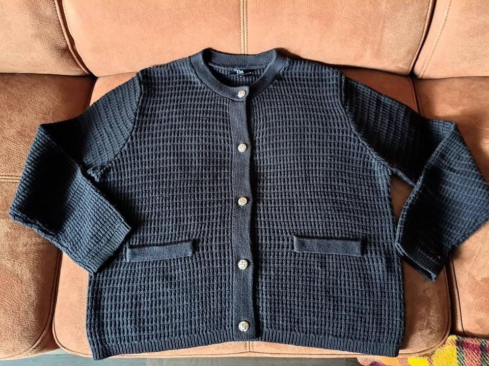 C&A cardigan, zwart wafelpatroon, nagelnieuw, XL, Kleding | Dames, Grote Maten, Zwart, Trui of Vest, Nieuw, Ophalen of Verzenden