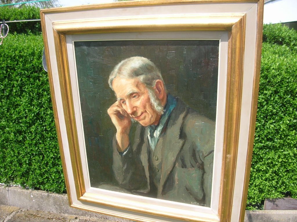 SIGNÉ HENRI LEMOINE 1 SUPER PORTRAIT L'HOMME, Antiquités & Art, Enlèvement ou Envoi