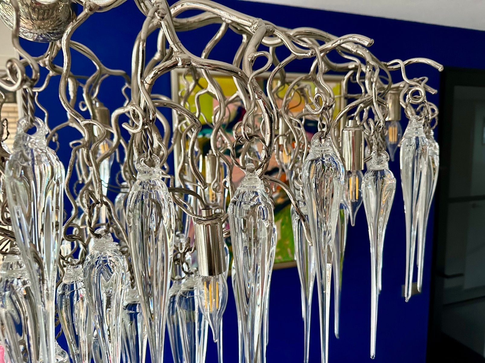 Gezocht: Brand Egmond kroonluchters Hollywood Glass Icicles, Ophalen, Gebruikt, Glas, Overige fittingen