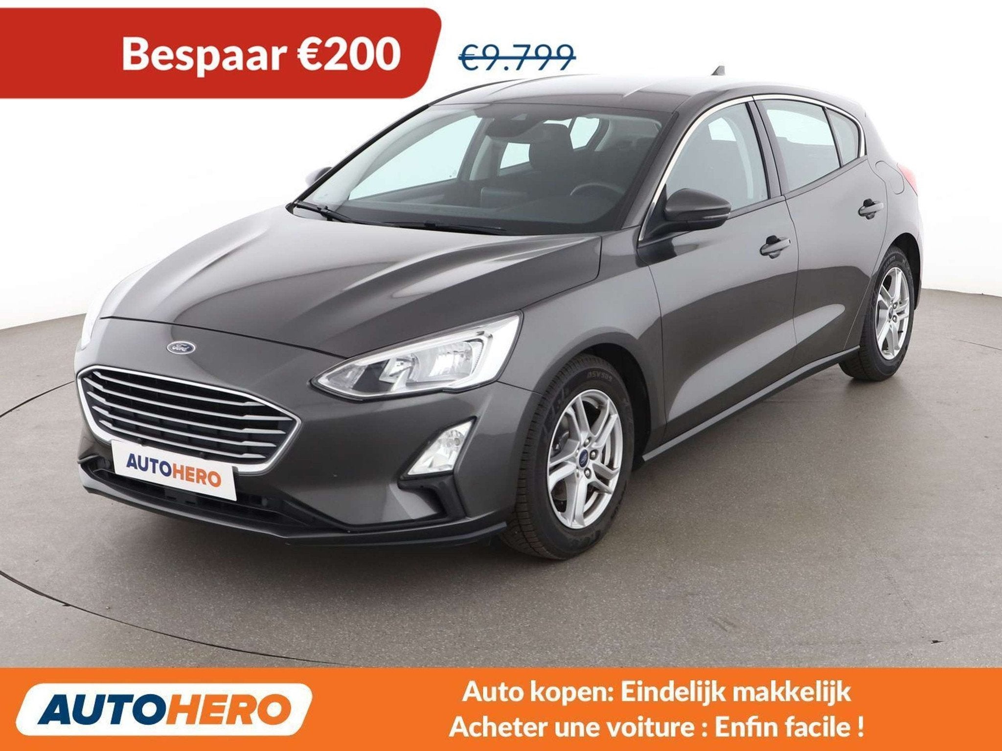 Ford Focus 1.0 EcoBoost Cool&Connect (bj 2018), Auto's, Stof, Gebruikt, 74 kW, Zilver of Grijs