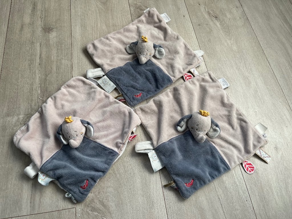 Knuffeldoekjes doudou Noukies olifant (3 stuks), Ophalen, Olifant