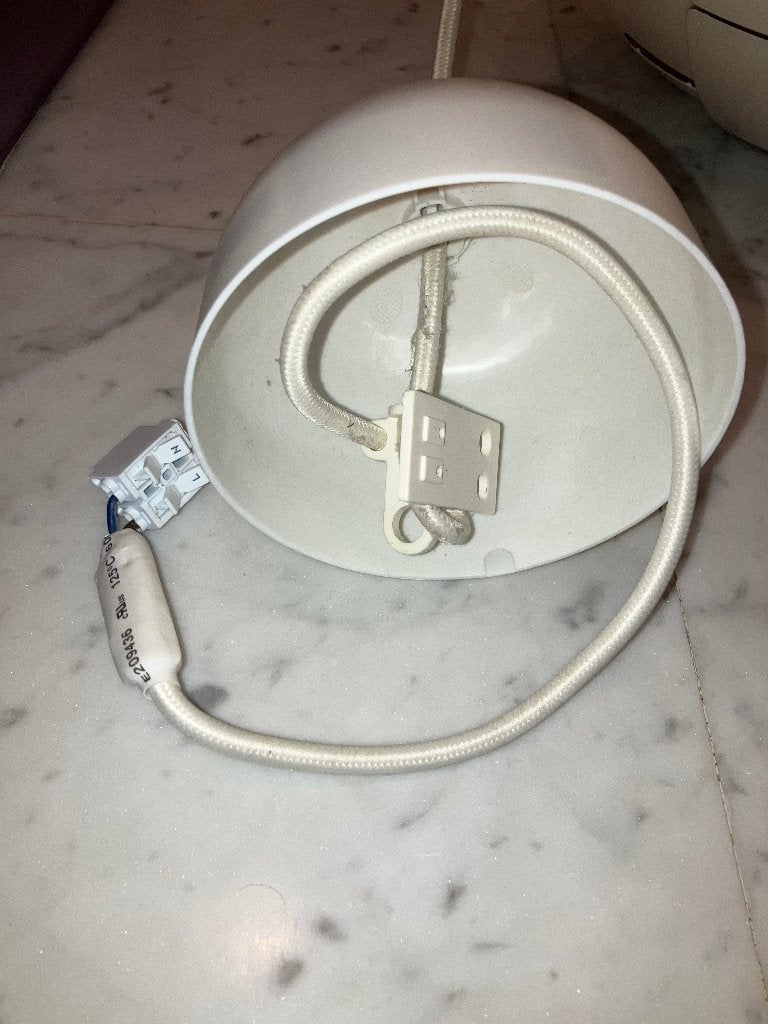 Lustre suspenison IKEA blanche et cuivre PS2014, Ophalen, Gebruikt, Lustre