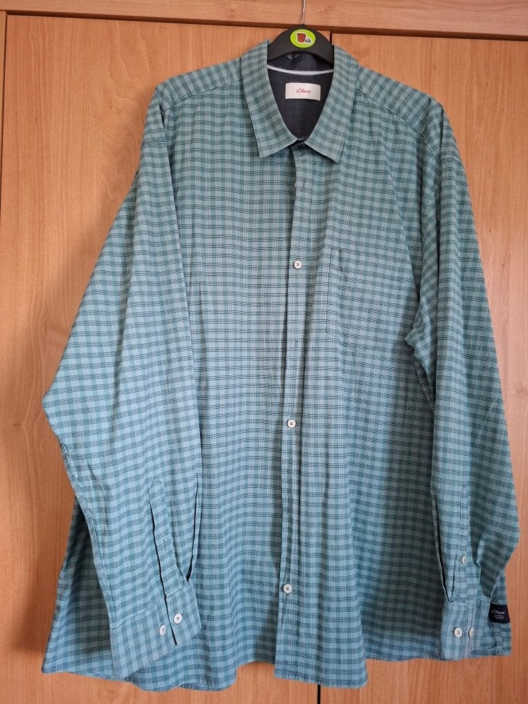 S. Oliver : Chemise à carreaux turquoise pour homme (4 XL), Autres tours de cou, Enlèvement ou Envoi, S. Oliver, Vert
