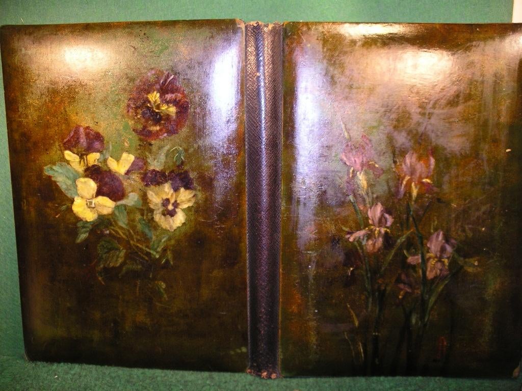 SCHRIJF/BRIEVENHOUDER/KUURHOUT/19E EEUWS BLOEMENDECOR, Antiek en Kunst, Ophalen of Verzenden