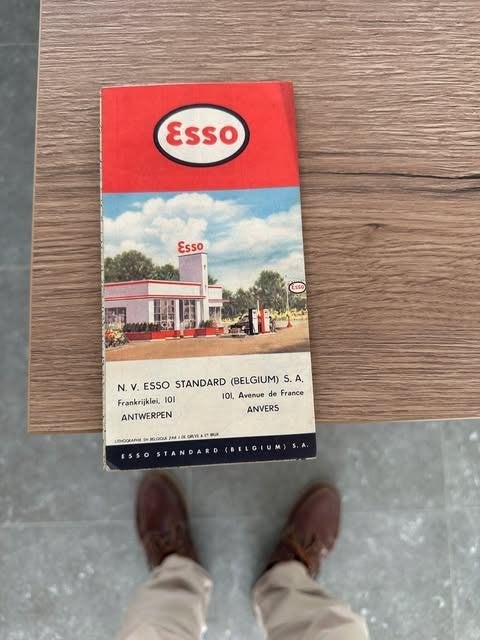 Esso map Belgie n Luxemburg Belgique et Luwembourg, Boeken, Atlassen en Landkaarten, Ophalen of Verzenden, België, ESSO, Landkaart