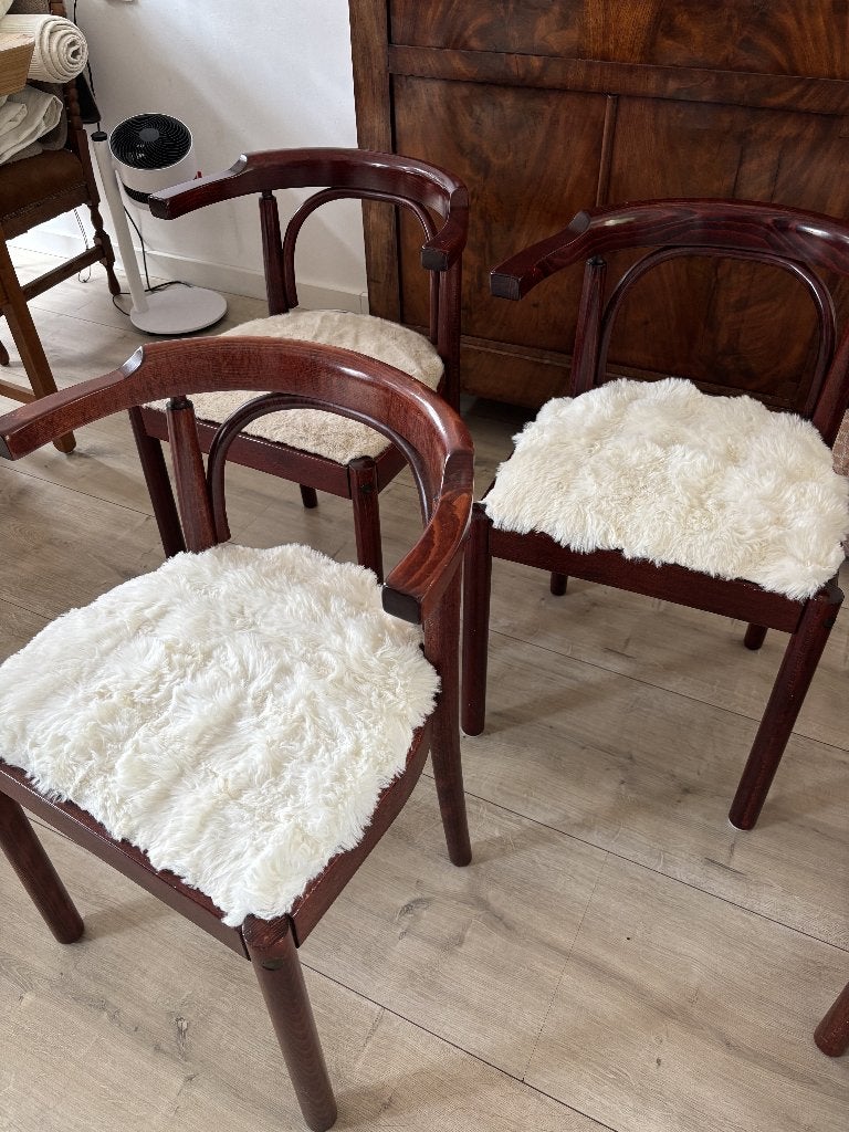 6 gave Engelse pubstoelen met fluffy zitting, Huis en Inrichting, Ophalen, Gebruikt, Hout