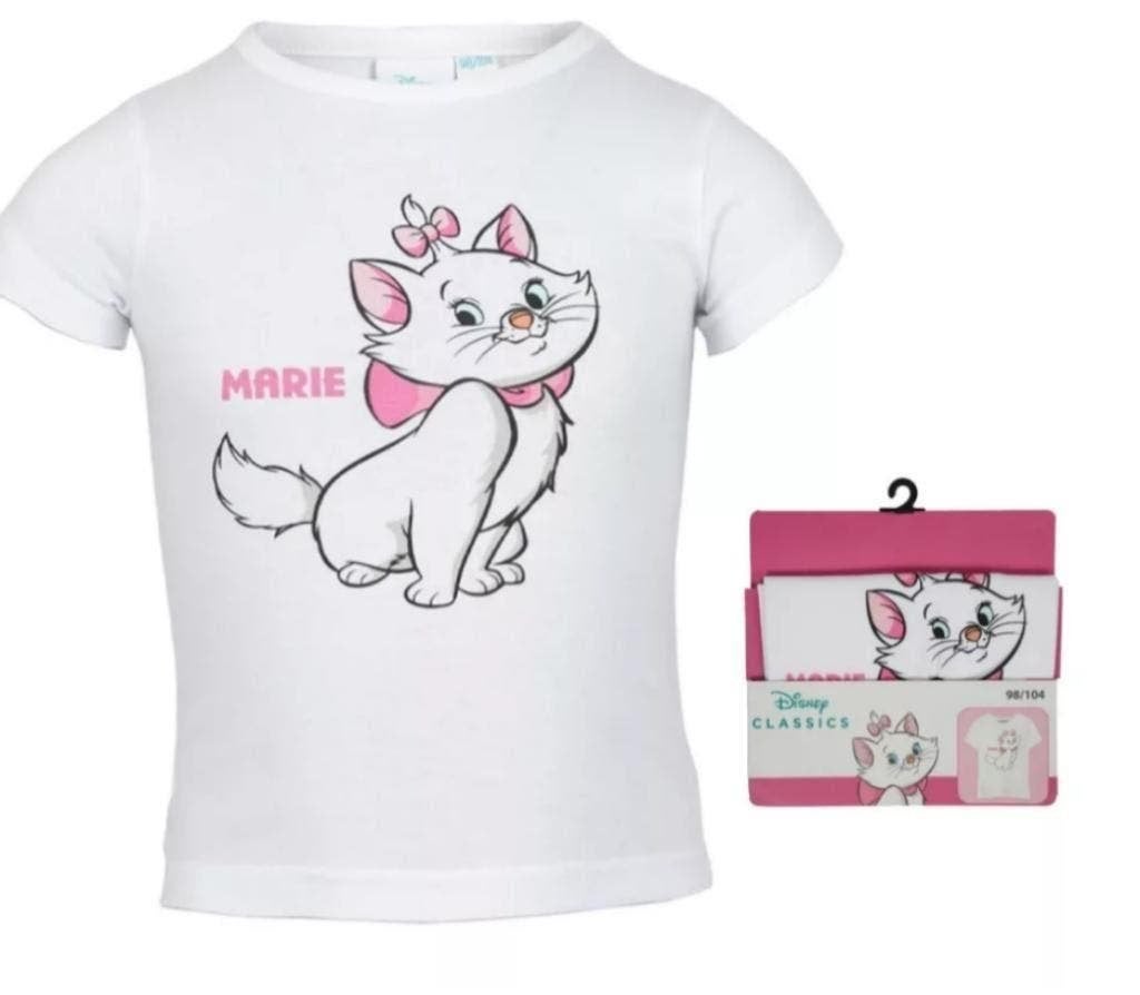 Marie Cat T-shirt Wit - maat 92 - 98/104 - 110/116 - Katoen, Kinderen en Baby's, Disney, Meisje, Nieuw, Ophalen of Verzenden