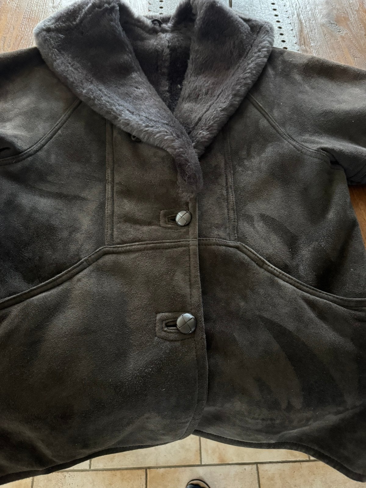 Warme winterjas daim/pels, Kleding | Dames, Ophalen of Verzenden, Zo goed als nieuw, Maat 38/40 (M), Bruin