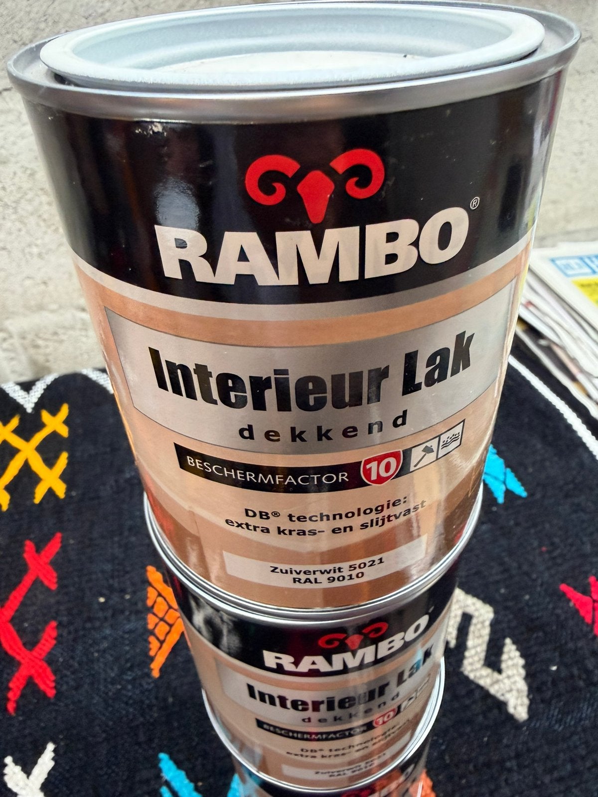 Rambo dekkende interieurlak zuiver wit 0,75liter, Hobby & Loisirs créatifs, Enlèvement ou Envoi, Neuf, Peinture acrylique
