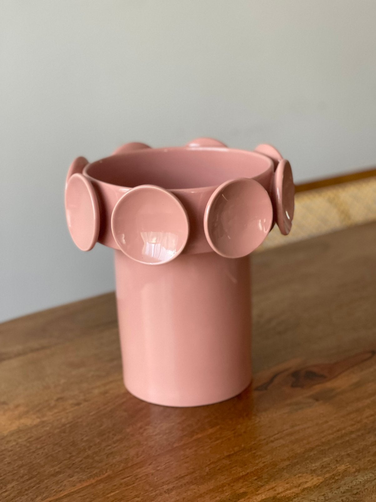 Grand Vase Ceramic, 28 cm, Rose, Comme neuf, Enlèvement