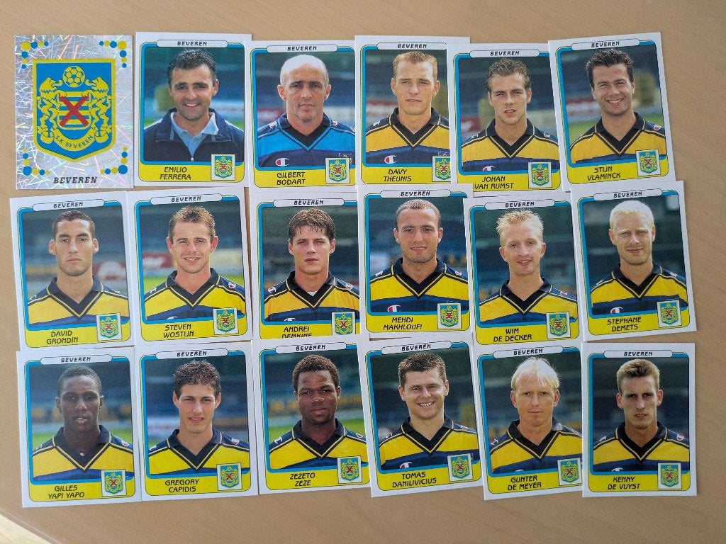 LOT DE 18 AUTOCOLLANTS PANINI FOOTBALL 2002 BEVEREN FOOTBALL, Envoi, Neuf
