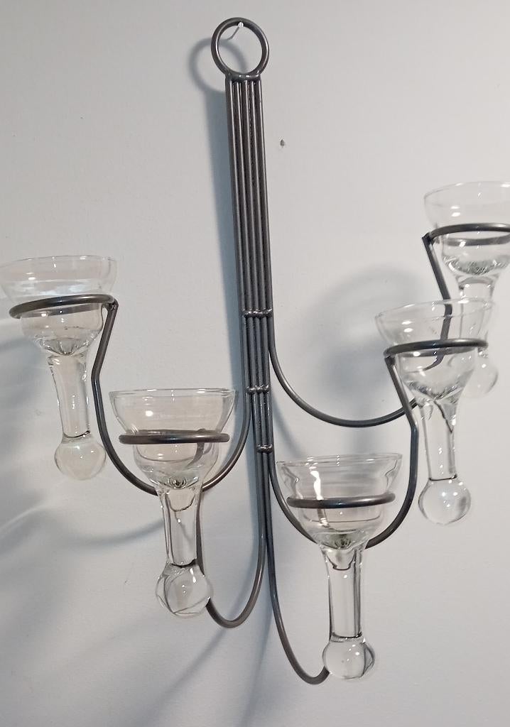 Support mural bougie, 25 à 50 cm, Comme neuf, Bougie, Métal