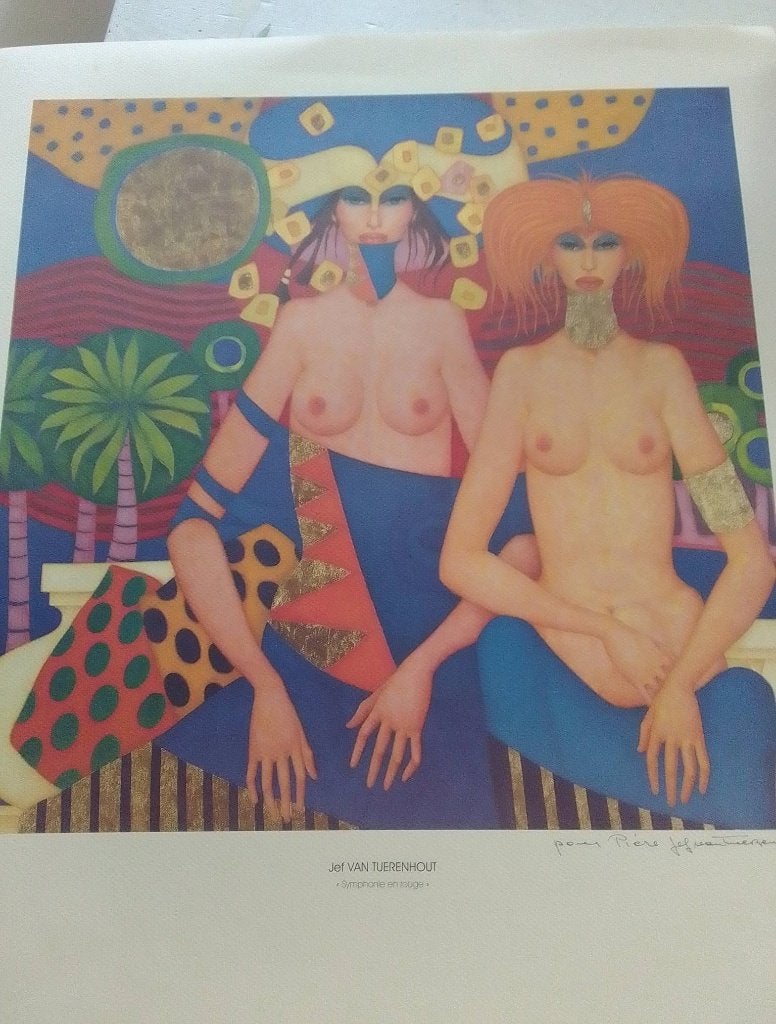 Jef Van Tuerenhout gesigneerde poster „symfonie in rood”, Ophalen of Verzenden, Overige onderwerpen, Overige techniek