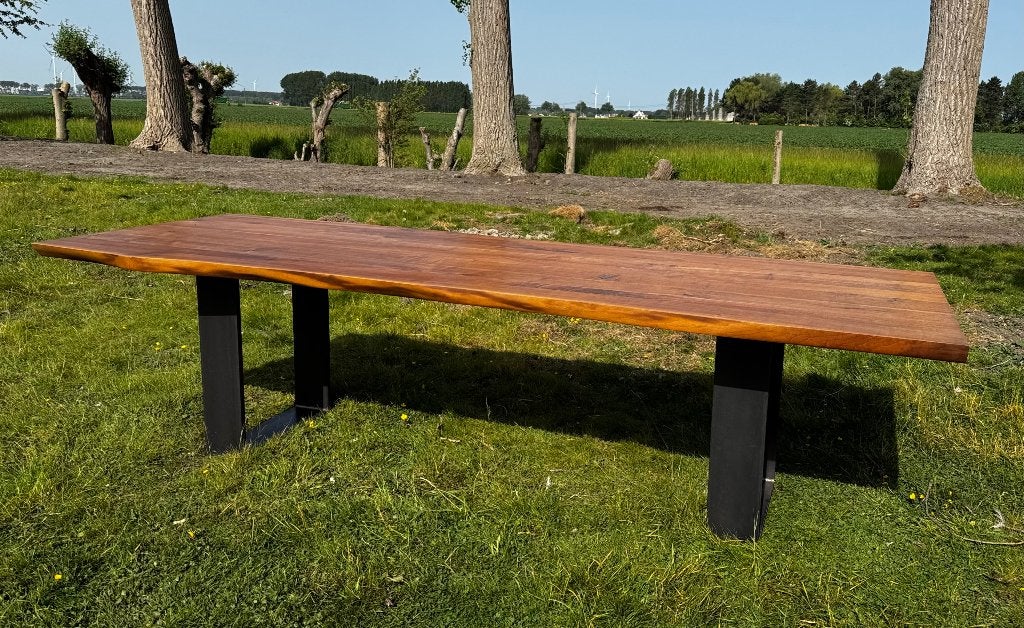 EETTAFEL MASSIEF, Modern - landelijk, Comme neuf, 100 à 150 cm, Enlèvement