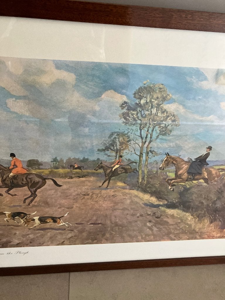 Prachtige set van 3 Engelse jachtprenten - Charles Simpson, Antiek en Kunst, Kunst | Etsen en Gravures, Ophalen, Ingelijst