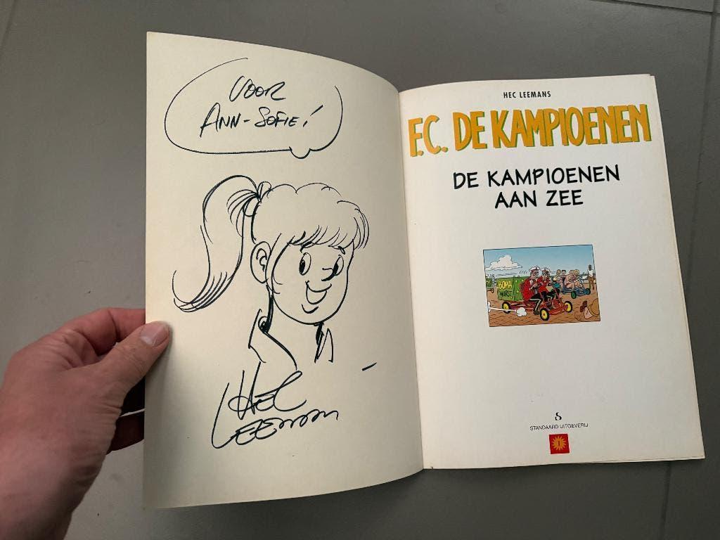 Fc de kampioenen Kampioenen aan zee met dedicace, Boeken, Eén stripboek, Ophalen of Verzenden, Gelezen, Hec Leemans