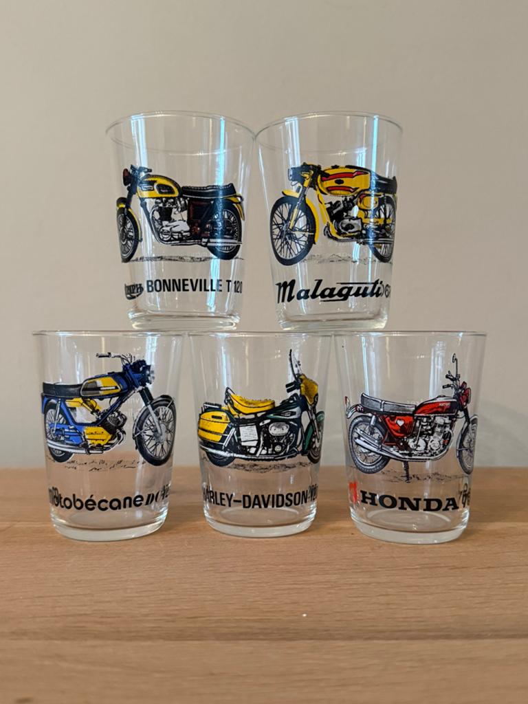 Set moto brommer glazen, Ophalen of Verzenden, Zo goed als nieuw