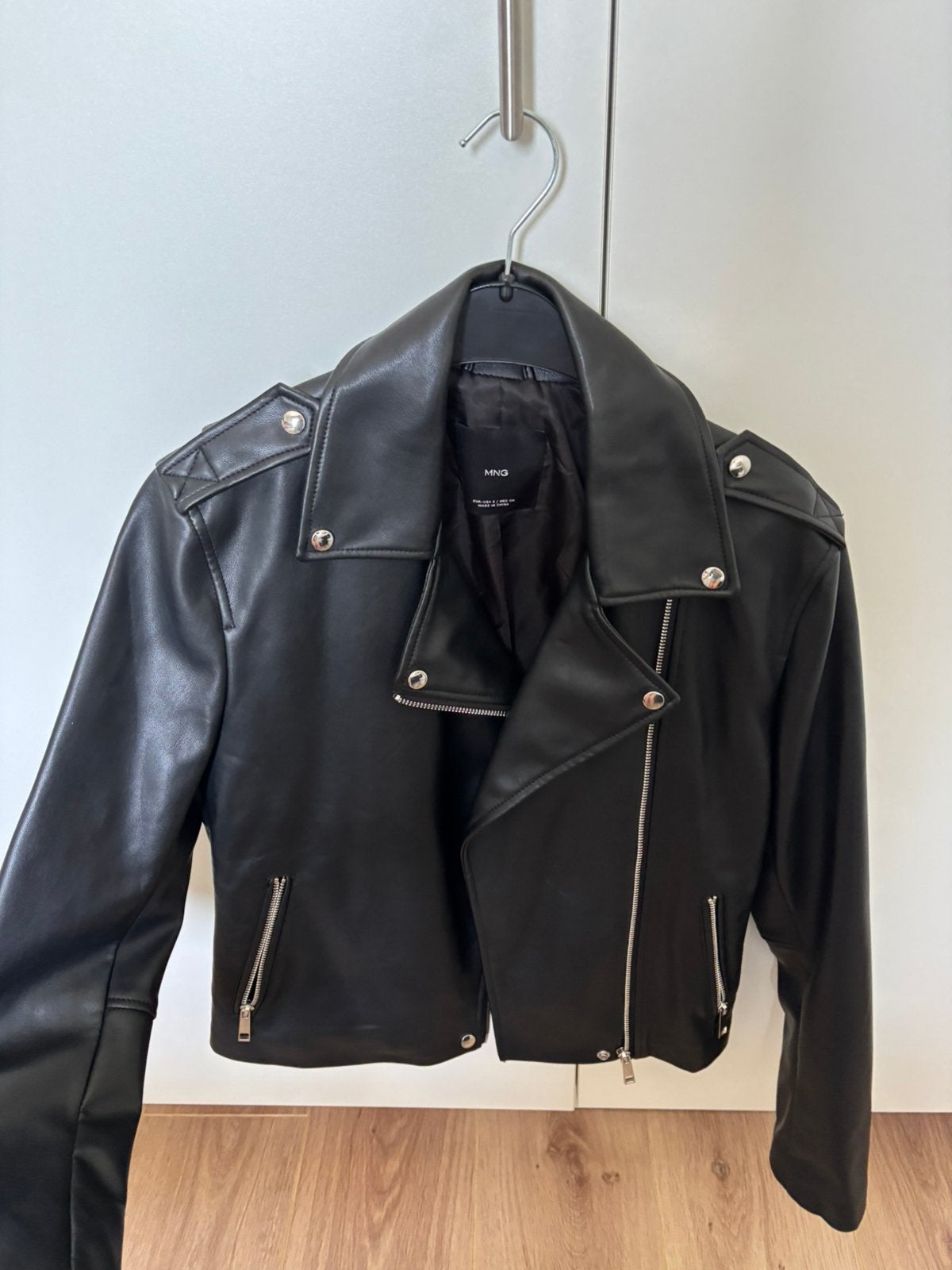 Mango ~ Leather jacket, Ophalen of Verzenden, Zo goed als nieuw, Maat 36 (S)