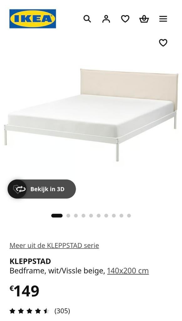 Bed zo goed als nieuw ikea 140x200, Huis en Inrichting, Slaapkamer | Bedden, Ophalen, Beige, Tweepersoons, 140 cm
