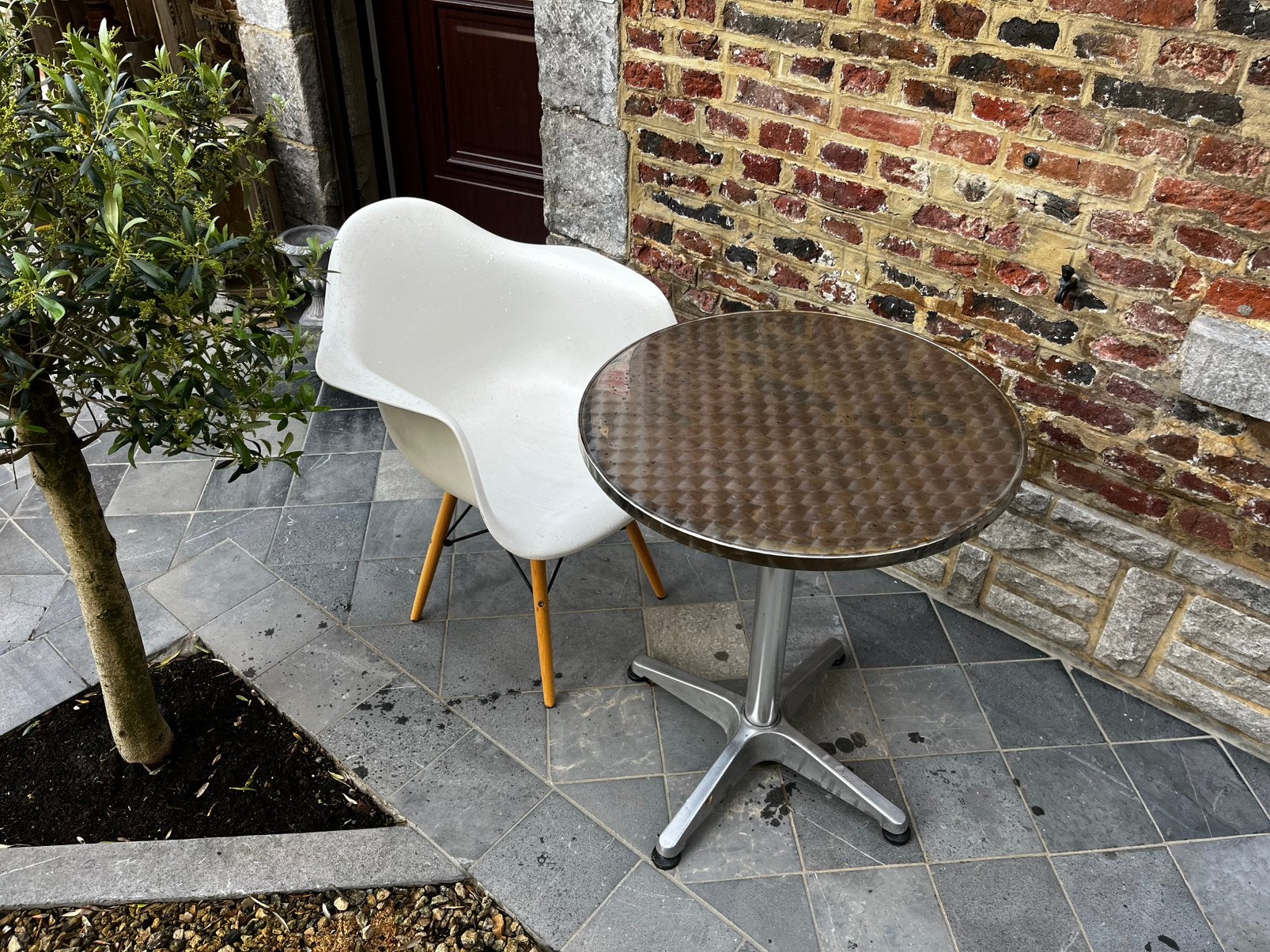 Table + chaise, Jardin & Terrasse, Enlèvement, Comme neuf, Aluminium, Chaise