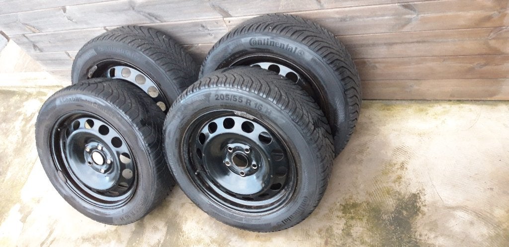 Set van 4 winterbanden, Ophalen, Gebruikt, 16 inch, Banden en Velgen