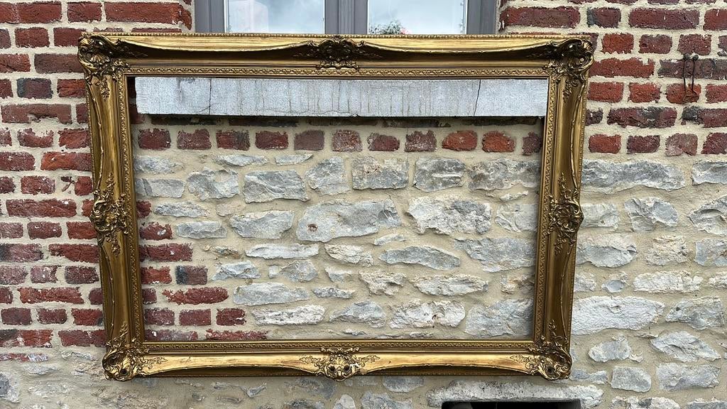 Cadre bois doré - idéal pour miroir, Enlèvement, Utilisé, Bois, 75 cm ou plus