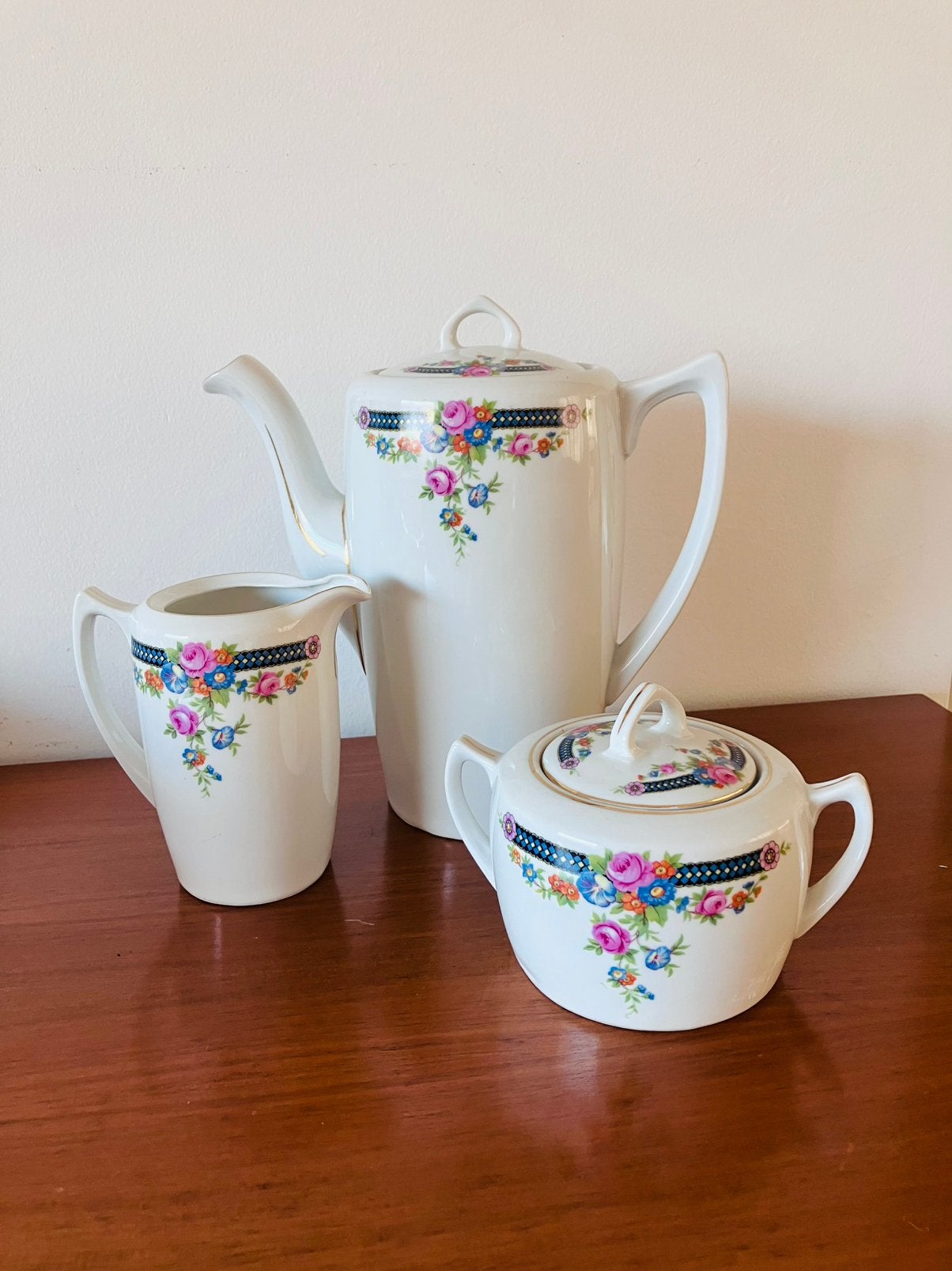 Prachtig Vintage Porseleinen Koffieservies Gebrüder Benedikt, Ophalen