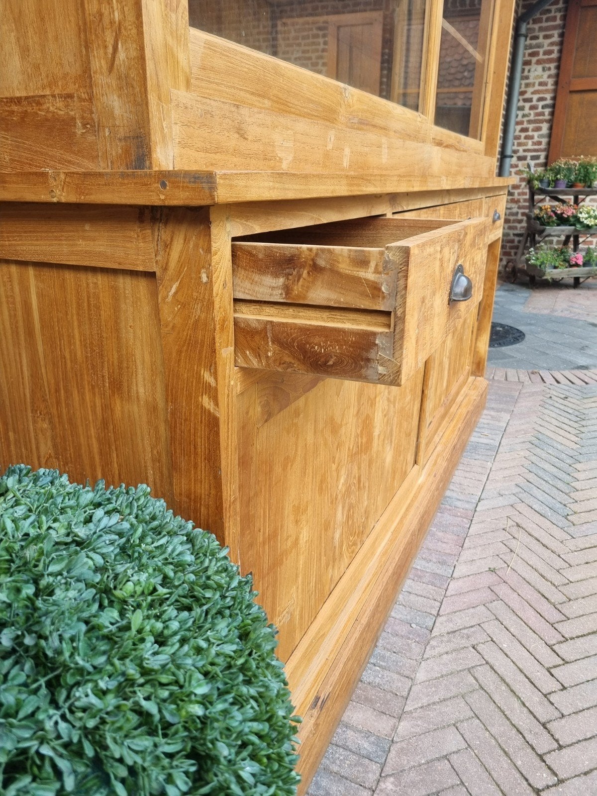 Teak buffetkast/vitrinekast art., Huis en Inrichting, Ophalen, Gebruikt, ., Teakhout