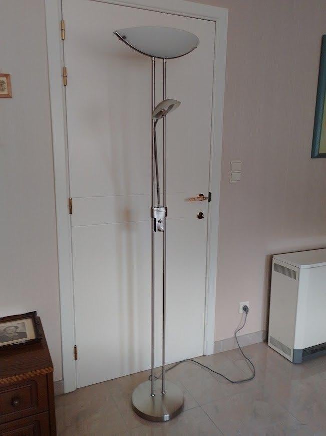 staanlamp led dubbel dimbaar, Huis en Inrichting, Lampen | Vloerlampen, Ophalen, Klassiek, Zo goed als nieuw, Glas