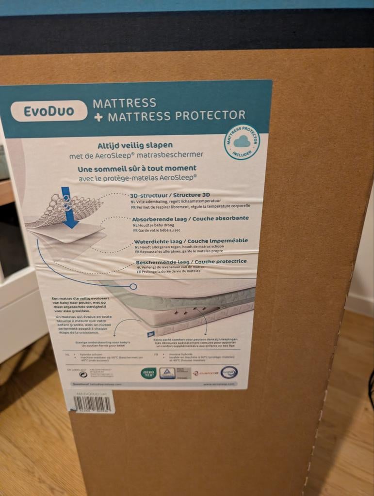 Aetosleep evoduo matras pack nieuw in verpakking 140x70, Ophalen of Verzenden, Matras