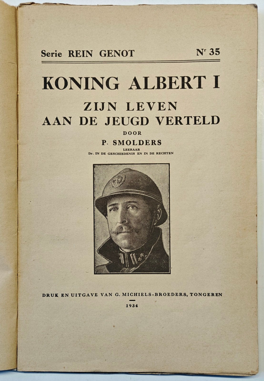 Le roi Albert 1er a raconté sa vie aux jeunes. 1934, Enlèvement ou Envoi