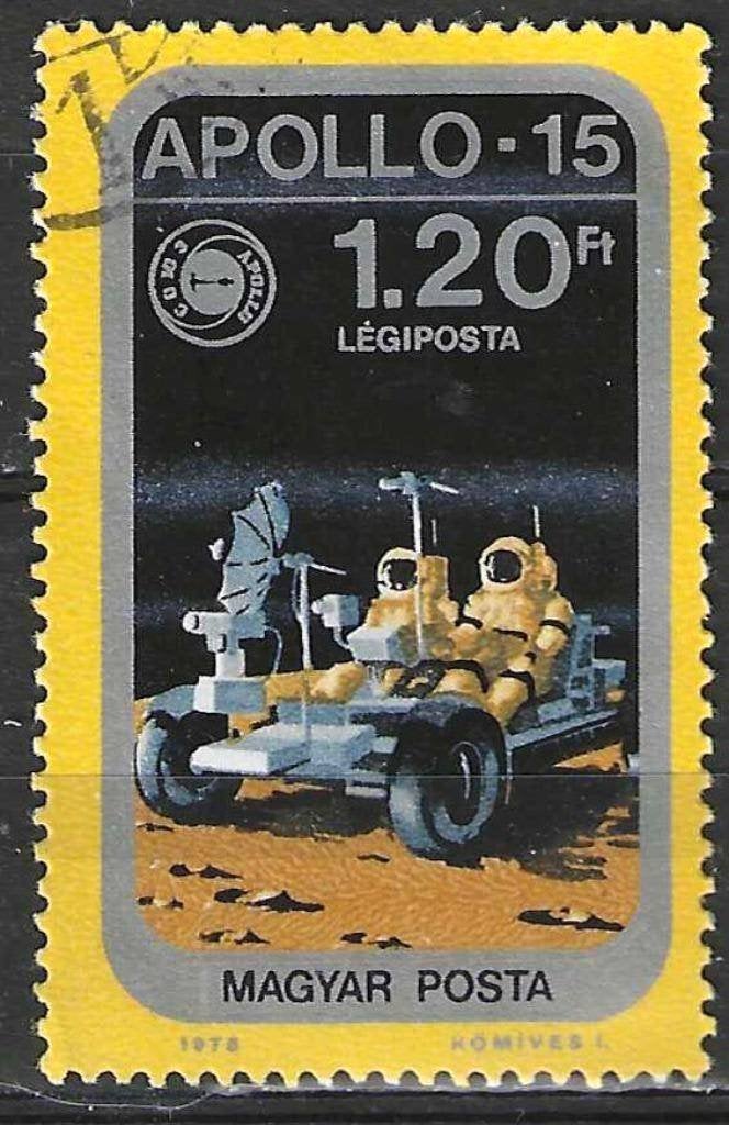 Hongrie 1975 - Yvert 380PA - Apollo 15 - 1,20 fo. (1ER), Timbres & Monnaies, Timbres | Europe | Hongrie, Affranchi, Envoi