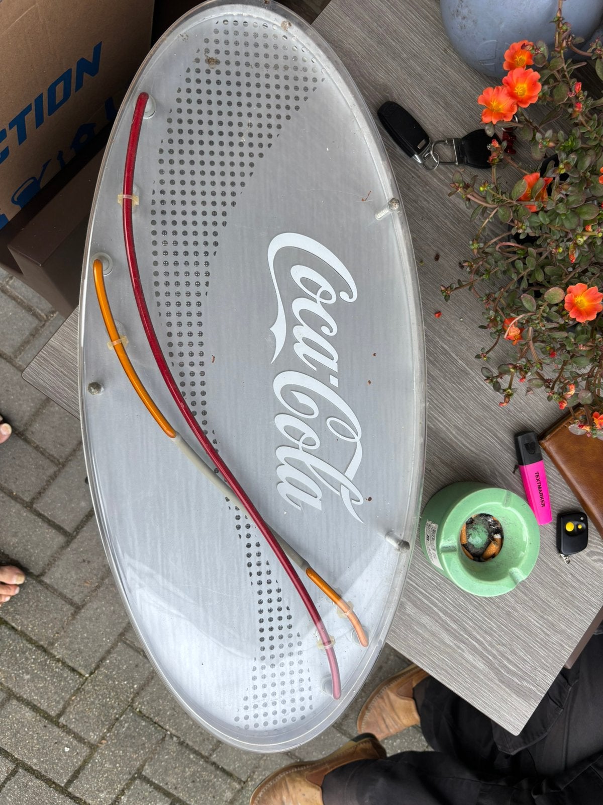 Neon coca cola ., Verzamelen, Merken en Reclamevoorwerpen, Ophalen, Gebruikt, Lichtbak of (neon) lamp