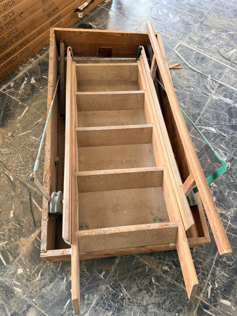 Zoldertrap, Ophalen, Gebruikt, Ladder