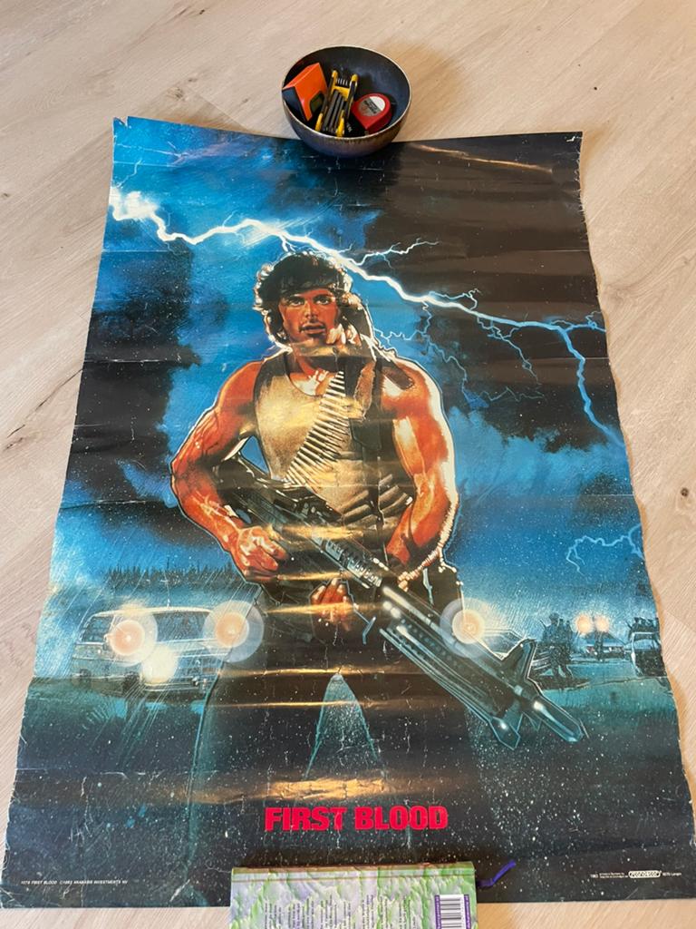 Rambo 1 poster 1983, Collections, Enlèvement ou Envoi, Utilisé